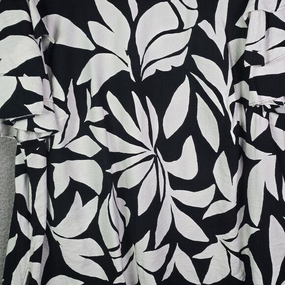 Vince Camuto Black White Abstract Print Tiered Sleeve Blouse Size 3X - Picture 7 of 13